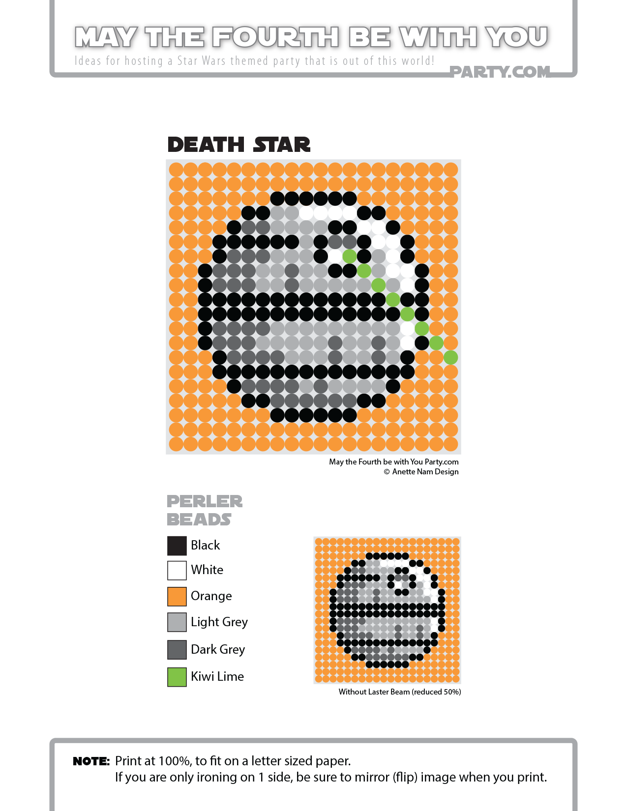 Death Star Perler Bead Coaster  May the Fourth be with You Party