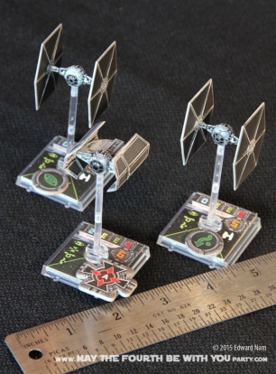 TIE Fighter. TIE Advanced. Star Wars X-Wing Miniatures Game /// We add new Star Wars fun on our blog every week! /// #starwars #theforceawakens #xwingminiaturesgame #boardgames #review #xwing #tiefighter/// maythefourthbewithyoupartyblog.com