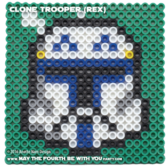 Captain Rex Perler Pattern/ We add new patterns to our blog every week! Click to follow! / Star Wars perler, hama bead, cross-stitch, knitting, Lego, pixel pattern / Patterns are © & your work must include © if posted, & can not be sold. See blog for complete ©. #pixel #pixelart #perler #perlerbeads #hama #hamabeads #fusebeads #starwars #crossstitch #lego #knitting #mosaic #diy #rex #rebels #clonewars #captainrex #CT7567 #clonetrooper #helmet maythefourthbewithyoupartyblog.com