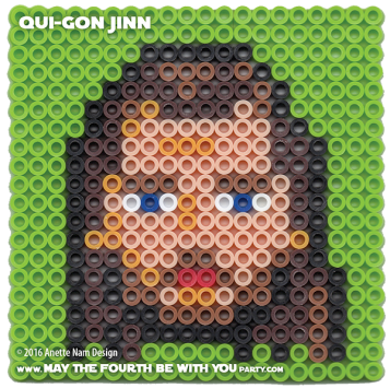 Qui-Gon Jinn Perler Pattern / We add new patterns to our blog every week! Follow us to make sure you don't miss any! / Star Wars perler, hama bead, cross-stitch, knitting, Lego, pixel pattern / Patterns are ©, and your work must include © if posted, and can not be sold. See blog for complete © #pixel #pixelart #perler #perlerbeads #hama #hamabeads #starwars #crossstitch #lego #knitting #mosaic #fusebeads #thephantommenance #quigon #quigonjinn #jedi maythefourthbewithyoupartyblog.com