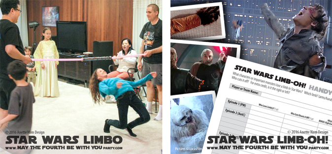 Star Wars Limbo /Limb-OH / We have Star Wars fun and games every week! Click the URL and follow us to make sure you don't miss any! / Note: Game is ©, and your work must include © if posted, and can not be sold. See blog for complete ©. #starwars #limbo #arm #leg #dismembered #dismemberment #wampa #luke #lukeskywalker #anakin #anakinskywalker #dooku #pondababa #games #game #downloadable #darthmaul #lighsaber #theforceawakens / maythefourthbewithyoupartyblog.com