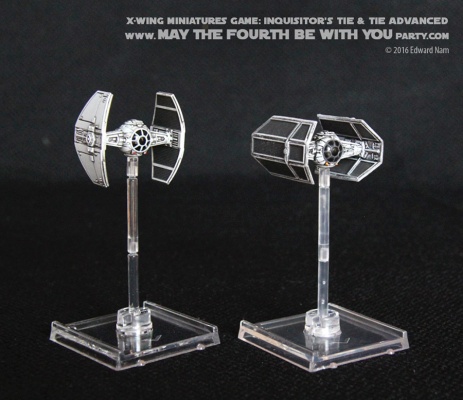 Star Wars X-Wing Miniatures Game: Inquisitors TIE and Darth Vaders TIE Advanced (TIE fighter) /// We add new Star Wars fun on our blog every week! /// #starwars #theforceawakens #xwingminiaturesgame #boardgames #review #xwing #rebels #starwarsrebels #miniature #tie #tieadvanced #inquisitorstie #tiefighter #darthvader #inquisitor /// maythefourthbewithyoupartyblog.com