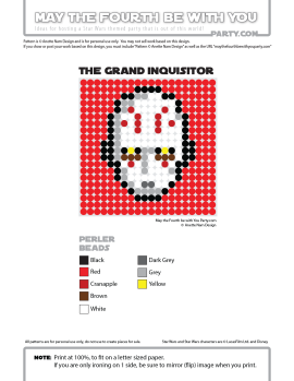 The Grand Inquisitor Perler Pattern / We add new patterns to our blog every week! Follow us to make sure you don't miss any! / Star Wars perler, hama bead, cross-stitch, knitting, Lego, pixel pattern / Patterns are ©. Your work must include © if posted, and can not be sold. See blog for complete ©. #pixel #pixelart #perler #perlerbeads #hama #hamabeads #artkal #fusebeads #starwars #crossstitch #lego #knitting #mosaic #grandinquisitor #rebels #starwarsrebels maythefourthbewithyoupartyblog.com